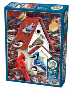 Cobble Hill Winter Birdhouse | 500 Piece- 500 Piece | Mountainscape