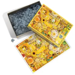 Cobble Hill Yellow | 1000 Piece- 1000 Piece | Collage - Busy